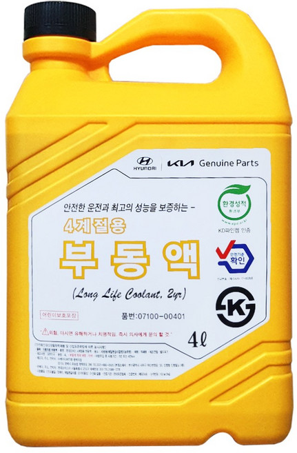현대 기아 모비스 정품 4계절용 부동액 4리터, 1개, 4L
