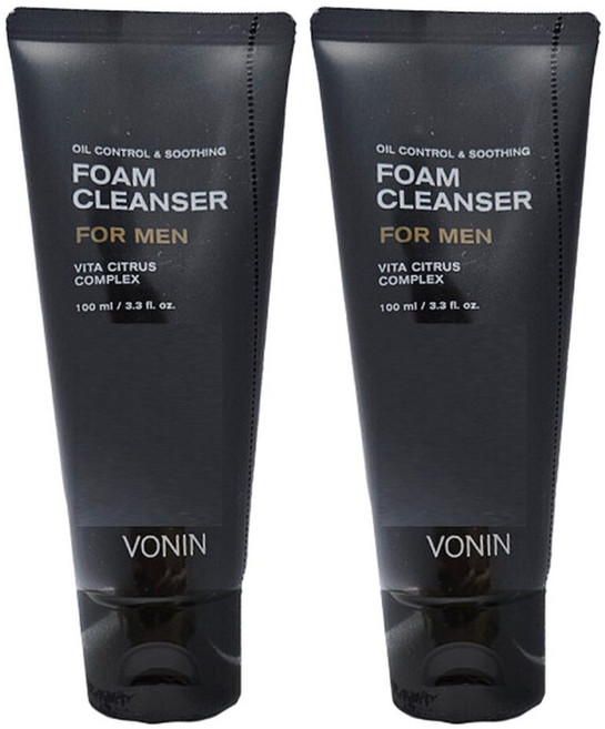 보닌 남성 클렌징폼 오일컨트롤 앤 수딩 폼 클렌저100ml 2개, 100ml