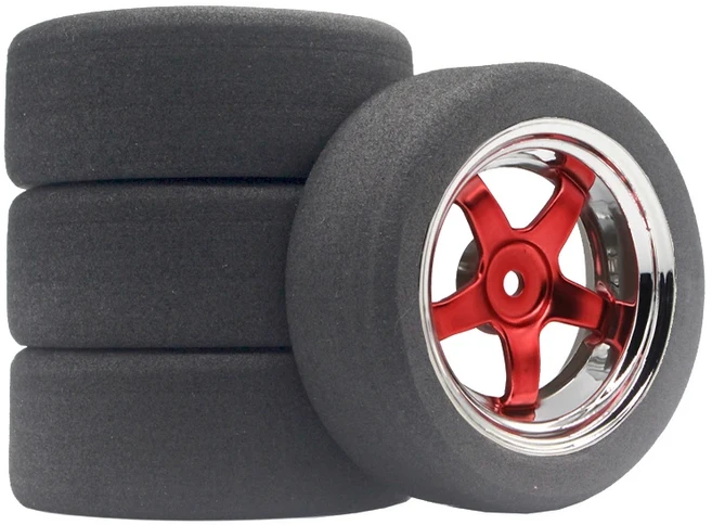 12mm 육각 RC 레이싱카 액세서리 4개 세트 폼 타이어 휠 림 HSP 1/10 온로드, 19 9050R-6019