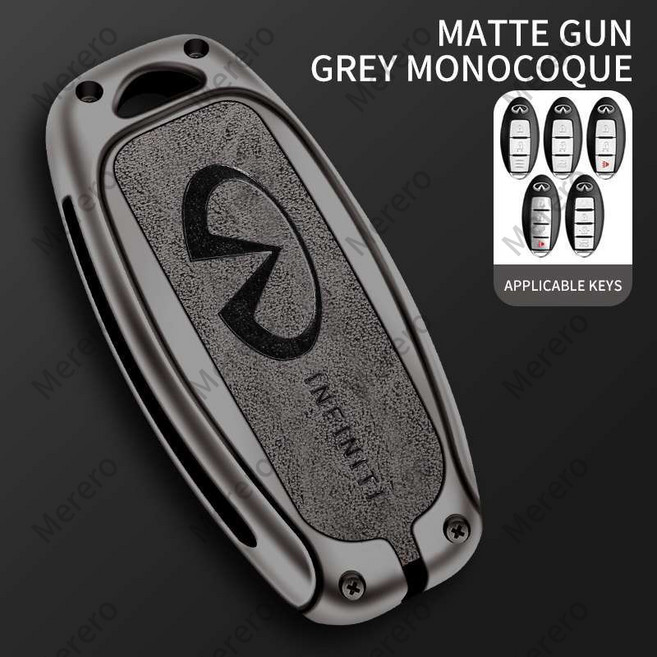 인피니티 키케이스 커버 키홀더 호환 자동차 키링 q50 qx60, 그레이(A타입 무광 싱글쉘)