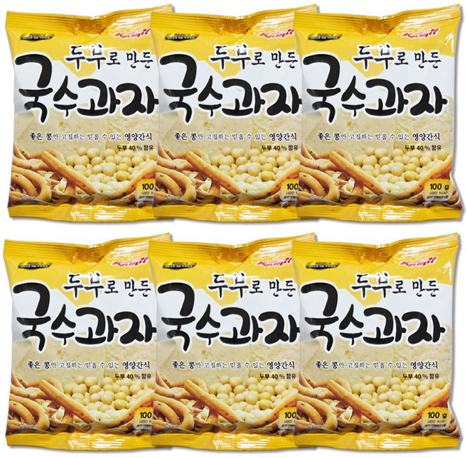 두부로만든 국수과자 두부과자, 100g, 6개