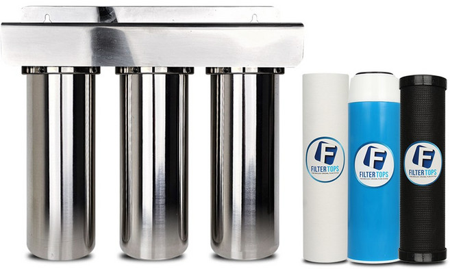 고품질 SUS 스테인리스 서스하우징 10인치 3단 15A 20A 상업용 산업용 정수, 1개, 서스하우징 10인치 3단 15A(1/2)