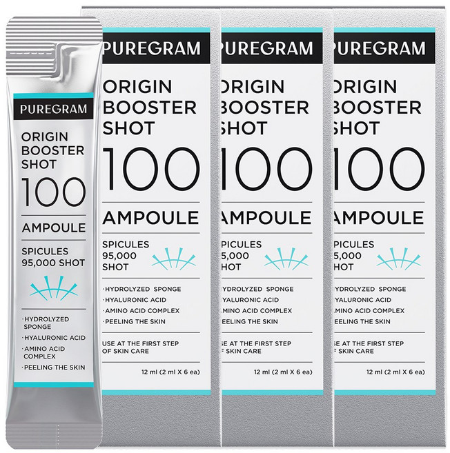 퓨어그램 오리진 니들 부스터샷 100앰플 3BOX, 18개, 2ml