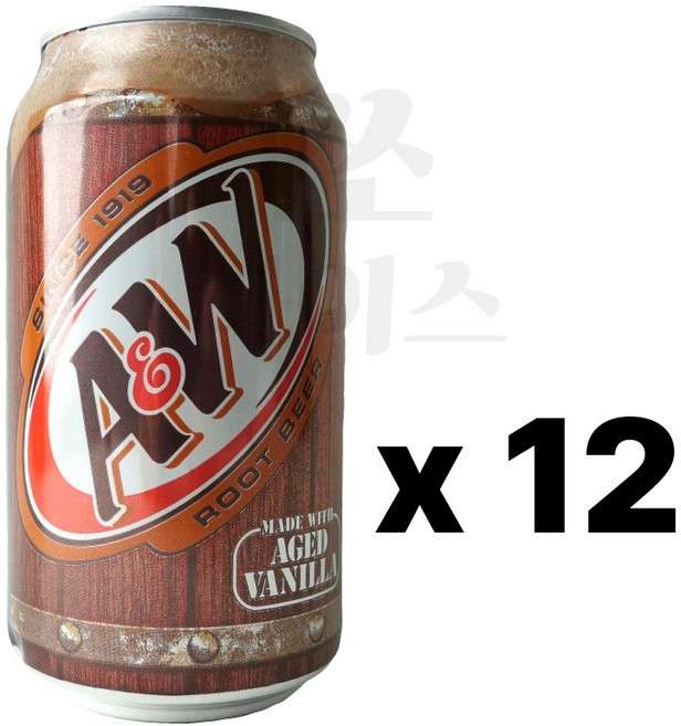 (12캔) 일본 탄산음료 A&W 루트비어 355ml 오키나와