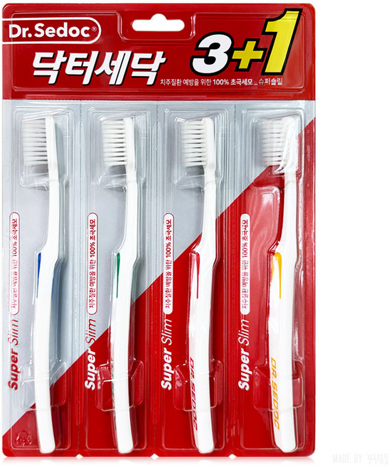 닥터세닥 슈퍼슬림 칫솔, 4개입, 10개