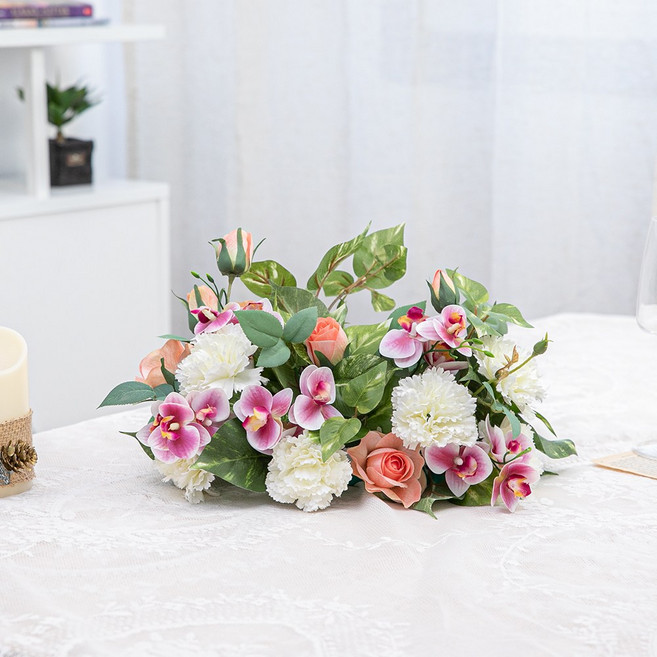 조화 카네이션 테이블 장식 소품 센터피스 프론트피스 플라워 봄꽃, 단품, 로맨틱 카네이션 센터피스, 1개