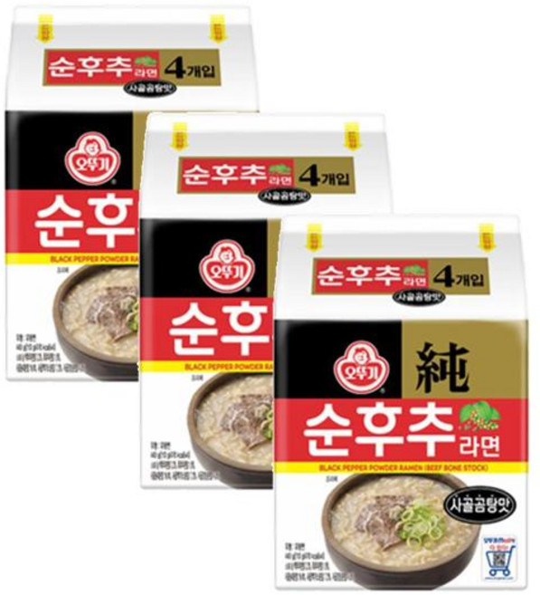 오뚜기 순후추라면 사골곰탕맛, 3개