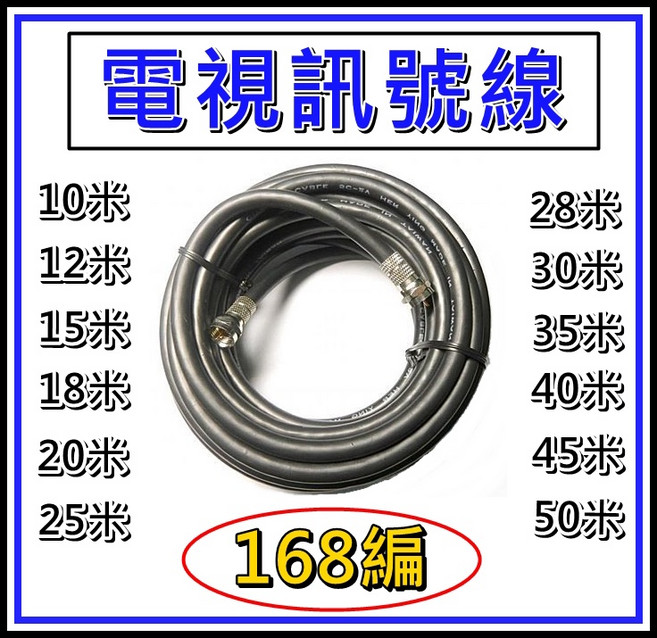 買酷小鋪 電視訊號線 RG6U 同軸電纜線 5C2V 5CFB 168編 隔離抗干擾 數位電視線 10米 30米, 1個