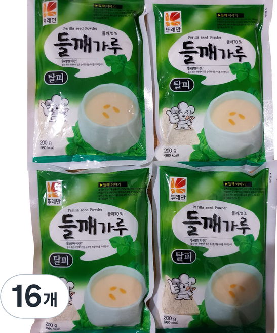 뚜레반 들깨가루 탈피, 200g, 16개