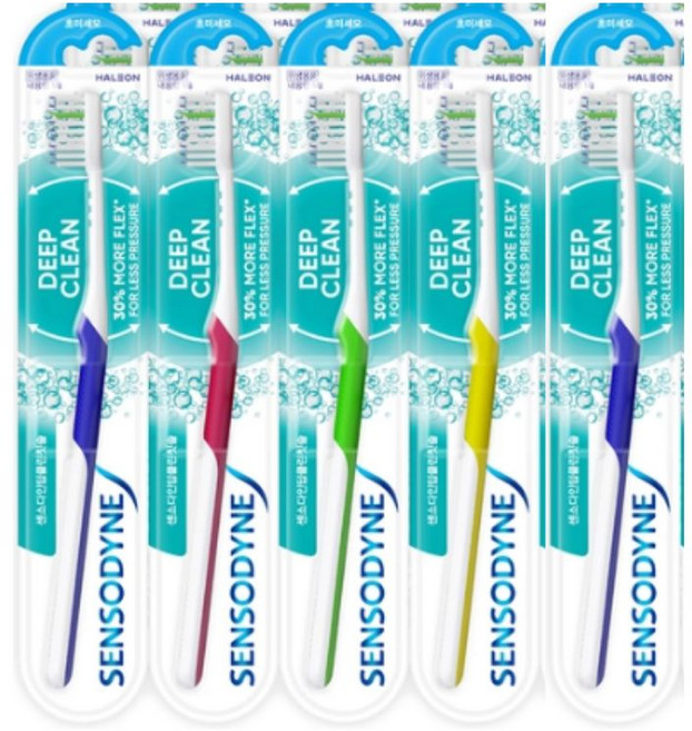 센소다인 딥클린 초미세모 칫솔, 1개입, 5개