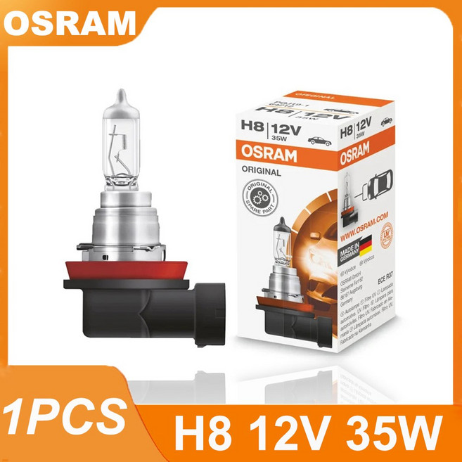 오스람 원래 64212 H8 12V 35W PGJ19-1 독일산 자동차 조명 할로겐 안개등 전구 3200K 표준 헤드라이트, H8 12V 35W 1Pcs