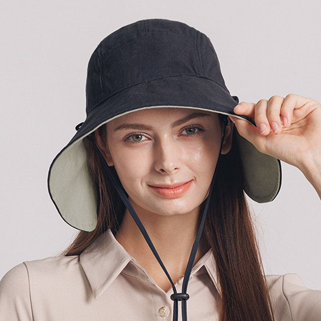 서프코코스 얼굴소멸 리버시블 코튼 보닛햇 와이드 벙거지 모자