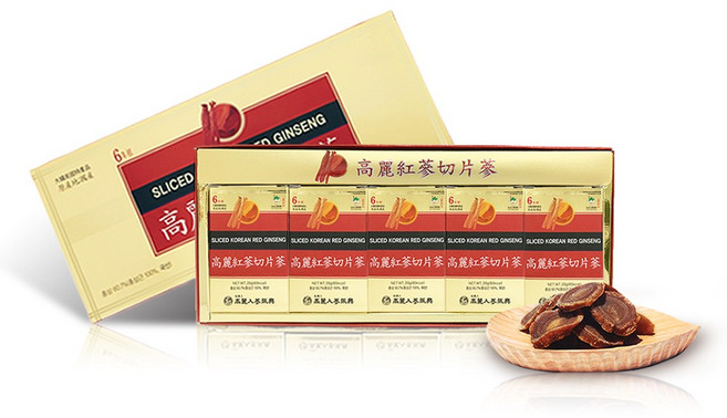 振興高麗人蔘 6年根蜂蜜紅蔘切片蔘, 1個, 100g禮盒+提袋
