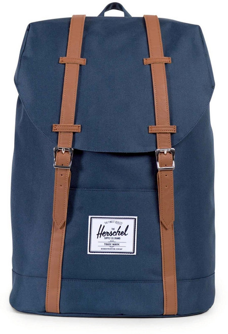 Herschel 經典休閒背包 學生背包 旅行背包 輕量耐磨 多隔層收納 簡約時尚, 深藍