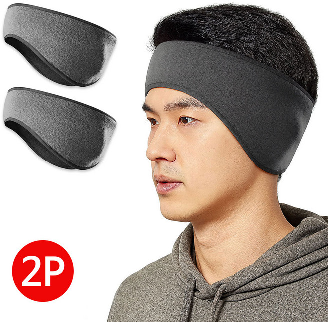 살림공작소 스포츠 방한귀마개 밴드형 1+1 헤어밴드 스키 러닝 축구 낚시 라이딩 귀보온, 1세트, 그레이1+그레이1