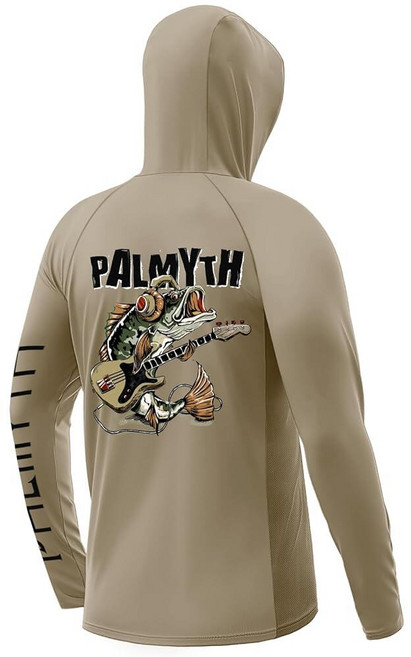 Palmyth 남성용 낚시 셔츠 긴소매 자외선 차단 후드 UV UPF 50+ 넥 게이터 블랙 / 타폰 타이드 3XL 403309