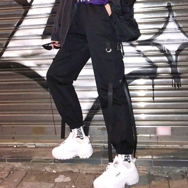 헤르센 카고 스트랩 밴딩 팬츠 테크웨어 기모바지 추가