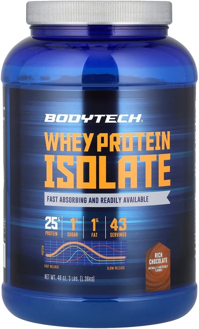 BodyTech 분리 유청 단백질 리치 초콜릿 1.36kg(3lbs) BodyTech (바디텍), 1개, 1.36kg - 쿠팡