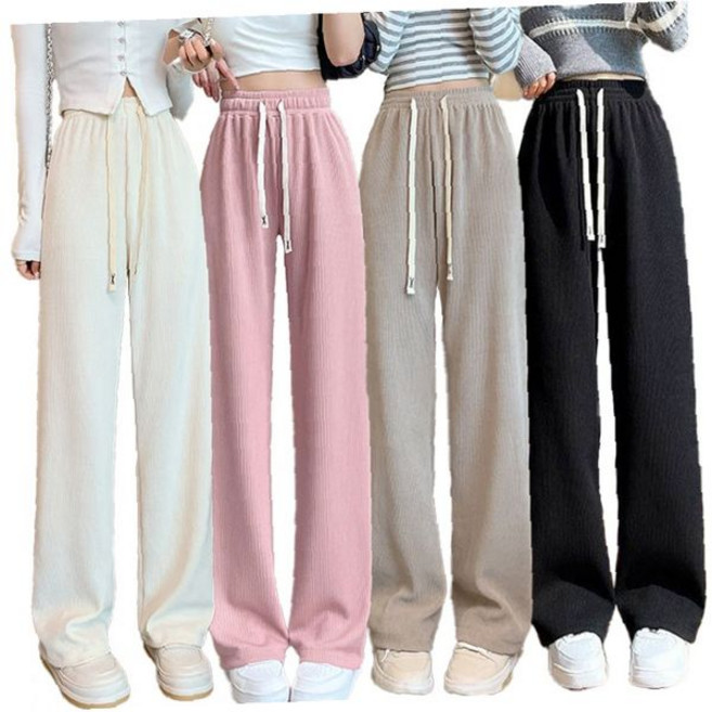 코듀로이 와이드 밴딩 바지 겨울 기모 안감 융털 트레이닝 팬츠 체형 커버 편안한