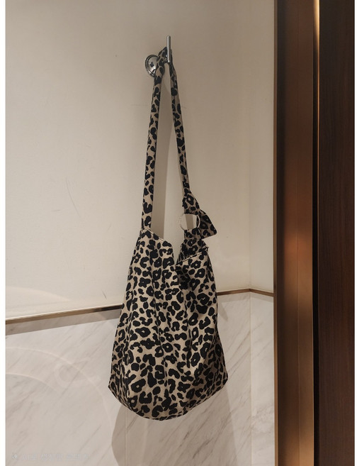 호피 코튼 에코백 포인트가방