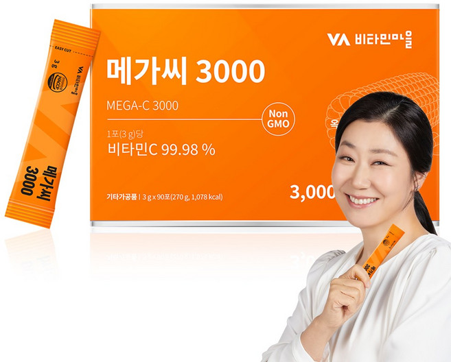 비타민마을 메가씨 3000 비타민C 분말 스틱, 270g, 1개