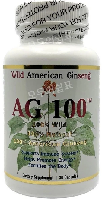 AG 100 미국 인삼 아메리칸 진생 30캡슐 Ginseng, 1개 - 쿠팡