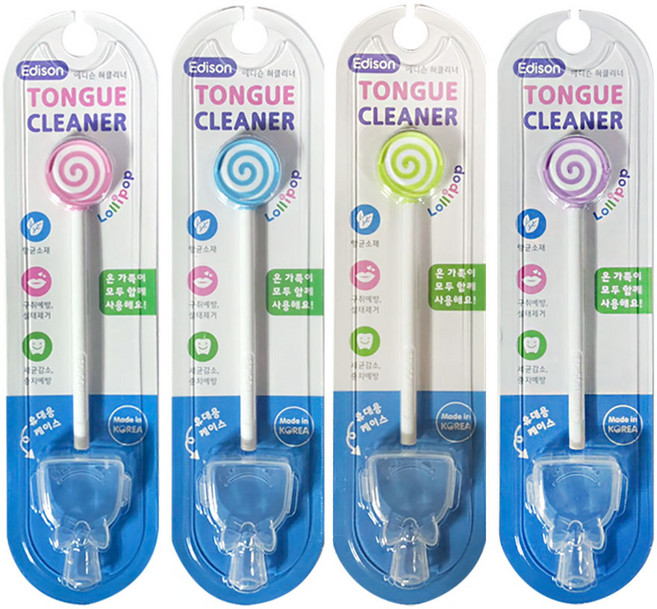 에디슨 혀 클리너 구취 백태 입냄새 제거 클리너 설태 어린이 키즈 성인, 9g, 1개