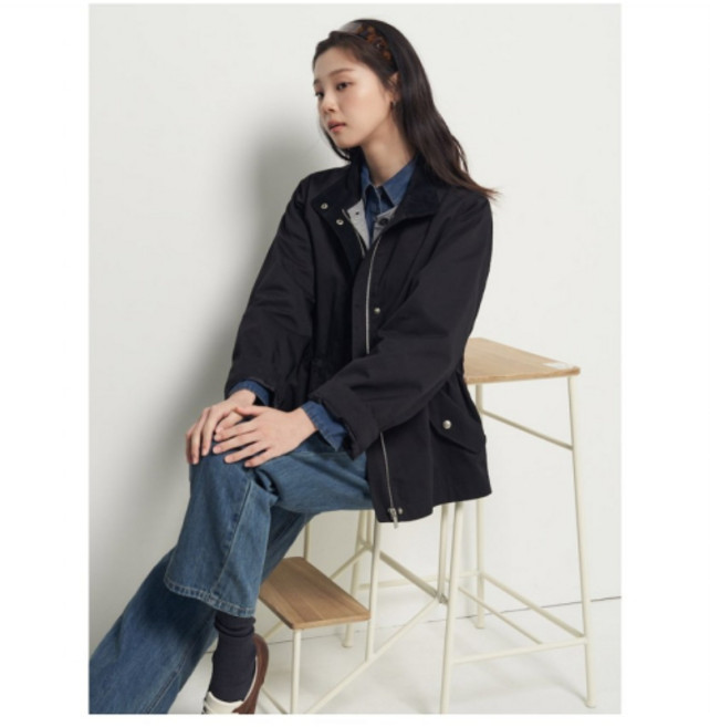 빈폴 BEANPOLE LADIES 반넥 사파리형 헌팅 점퍼 블랙 (BF5939C025) BF5939C025 234339