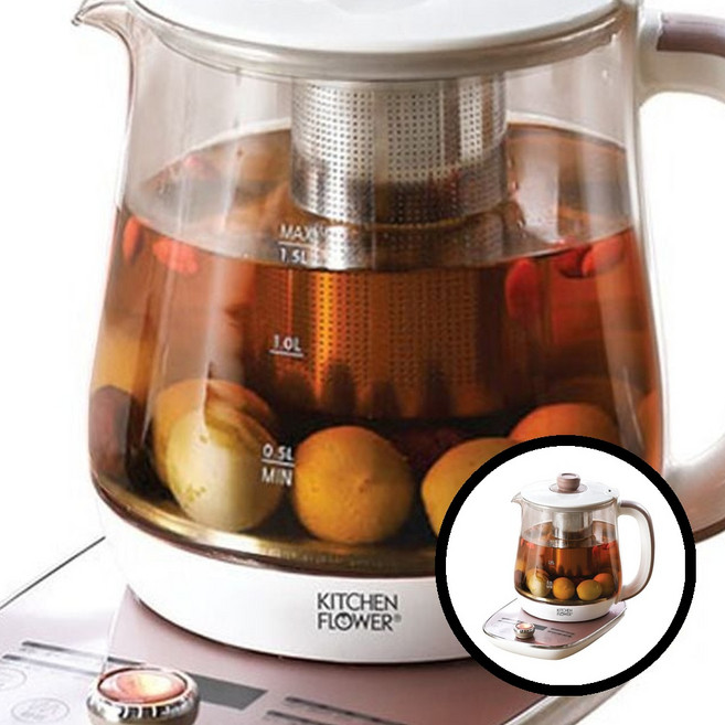 티마스터 전기 티포트 전기주전자 티포트 키친플라워 조그 티마스터 차 우려내기 온도 조절 다기능 주방용품 커피메이커 열선 가열 dda+821uK