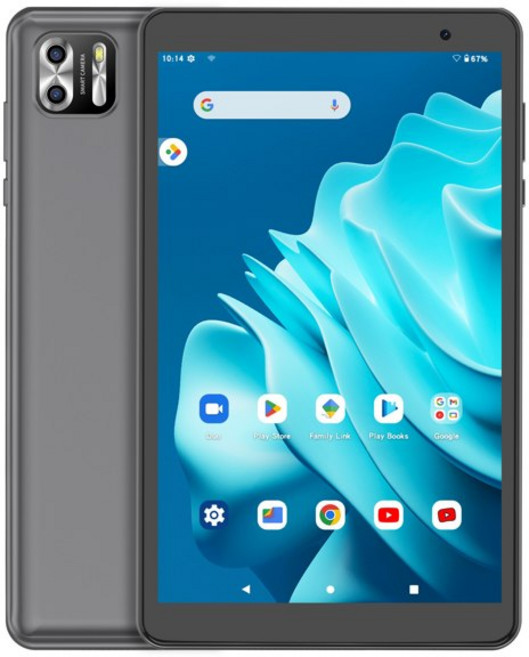 PRITOM 8인치 태블릿 안드로이드 14 8GB44 확장 RAM 64GB ROM 1TB 가능 1280x800 IPS 스크린 5000mAh 배터리 듀얼 카메라 WiFi, [01] 미국, [01] Gray