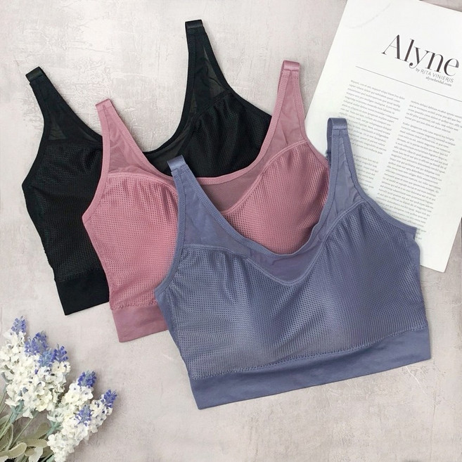 石墨烯透氣網布無鋼圈內衣 貨號9929