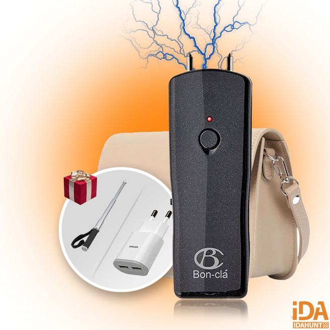 호신용 전기충격기 여성호신용품 강력충격 자기방어 호신무기 비허가 B1 블랙+충전패키지, 1개