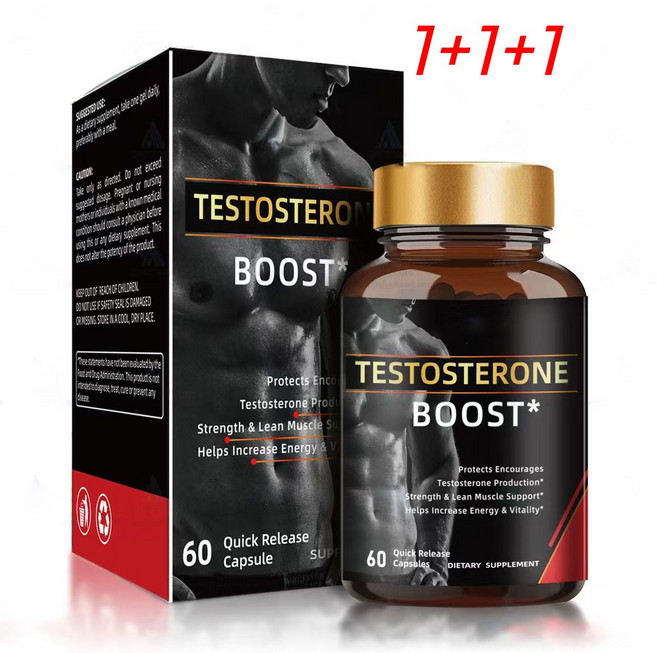 남성 건강과 활력 증진에 도움을 주는 테스토스테론 보충제 캡슐형, 3개, 60정