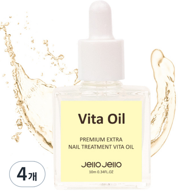 젤로젤로 프리미엄 엑스트라 네일 트리트먼트 비타 오일, 10ml, 4개