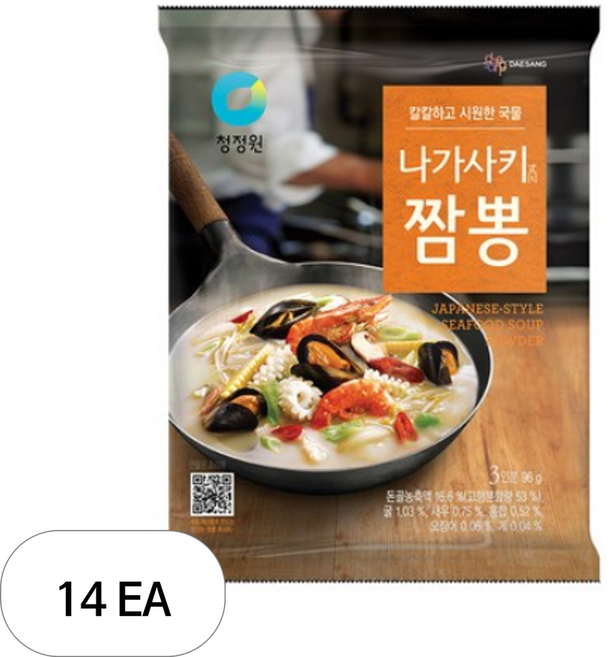 청정원 나가사키 짬뽕 베이스 96g, 14개