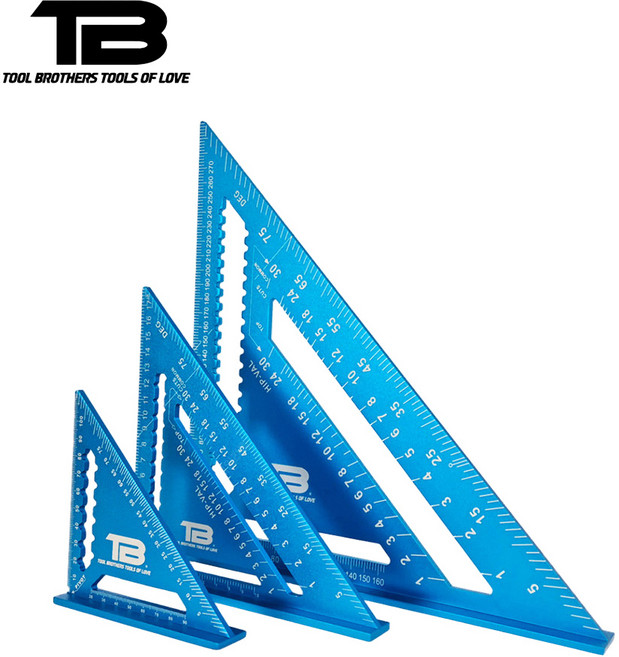 TB 공구브라더스 툴브라더스 알루미늄 삼각자 스피드 스퀘어 목공자 직각자, 2) 180mm