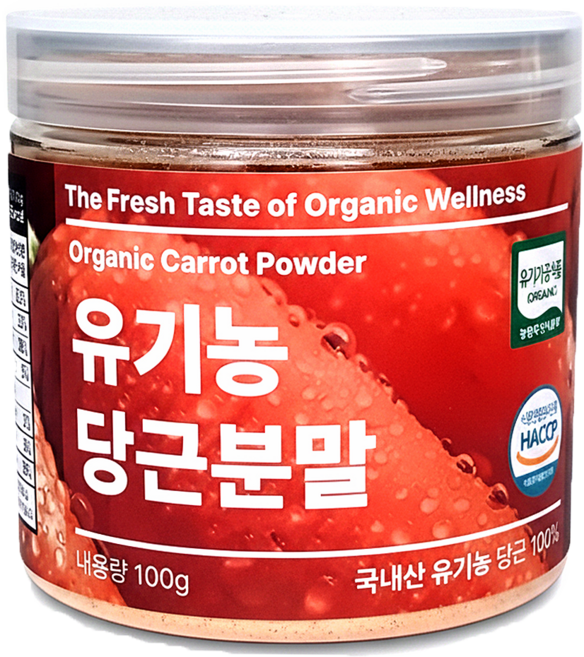 국내산 유기농 당근 가루 분말 #무료반품 #무료배송, 100g, 1개