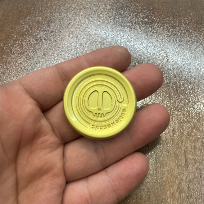 手推響幣惡魔奶蓋啪啪幣仿真金屬玩具男孩解壓手指減壓神器, 1個, 惡魔奶蓋（沙金色）/大3.8厘米下單關注送布袋+盒子+一個備用軸承