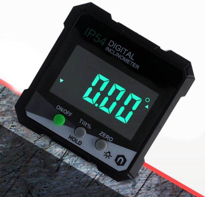 솔리드 디지털 각도계 수평계 각도기 각도측정기 4면측정 자석수평 SOL-D03, 1개