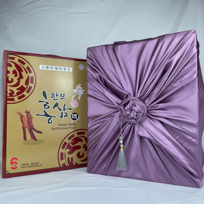 [고급보자기포장선물] 6년근 인삼 홍삼 100% 풍기인삼시장 한보홍삼달임액 실속형 60포, 7세트, 80ml