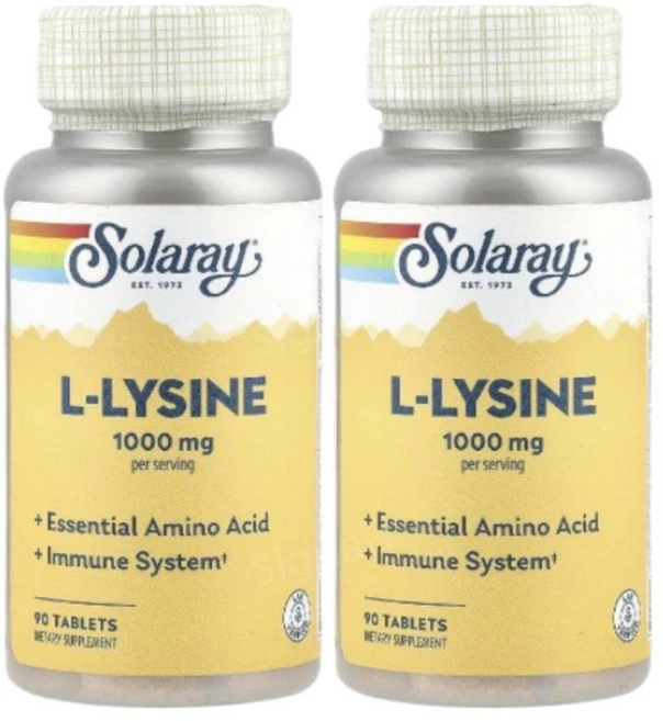 솔라레이 리신 1000mg 90정 비타민 C B6 아연 라이신 L라이신 x 2병, 2개 - 쿠팡