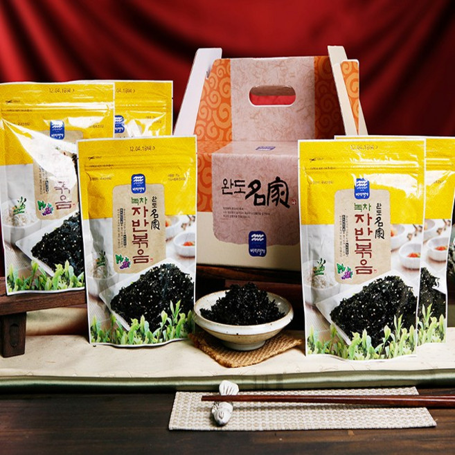 녹차 자반볶음 70g 5봉 완도 재래양식 밥반찬 도시락반찬 밥도둑 추석 명절 김선물세트, 단품