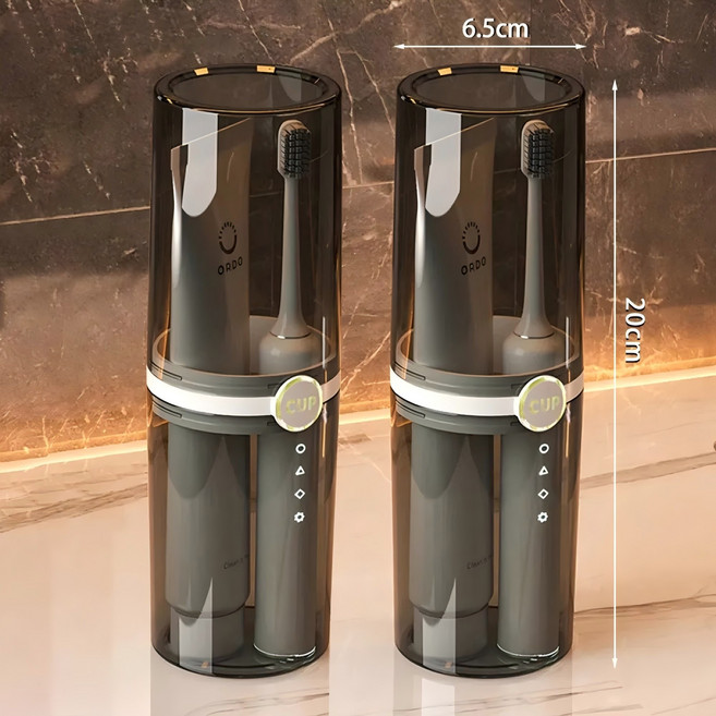 기숙사 가정 여행용 1+1 심플한 휴대용 커플룩 칫솔 케이스, 2개, 그레이+그레이