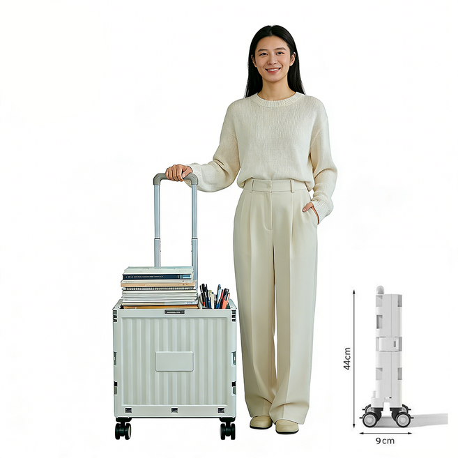 복나이트 쇼핑카트 접이식카트 폴딩카트 시장바구니 캐리어 다기능 접이식 카트 핸드카트, 회색