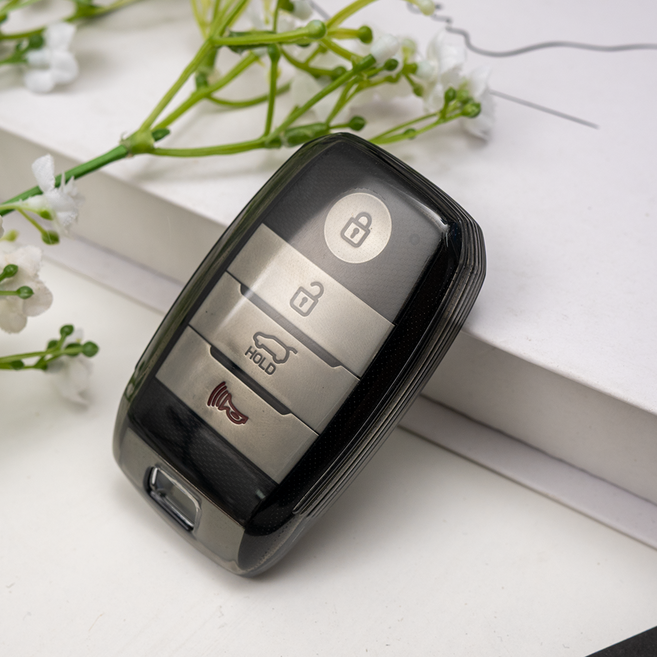 기아 k3 카니발 프라이드 쏘렌토 스포티지 호환 투명 클리어 젤리 스마트 키 케이스 키홀더, TB07_화이트