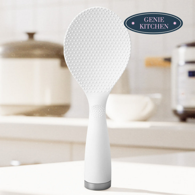 지니키친 오뚝이 스탠드형 밥주걱 주방용품, 1개, 흰색