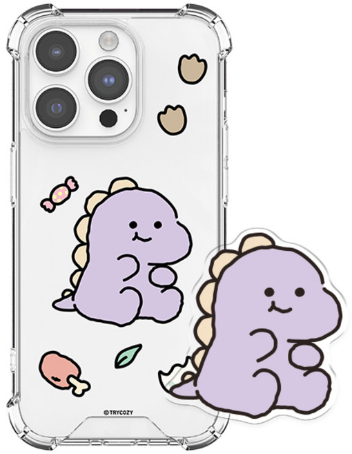 삐뚤빼뚤 공룡 젤하드 갤럭시 아이폰 휴대폰 케이스+아크릴톡