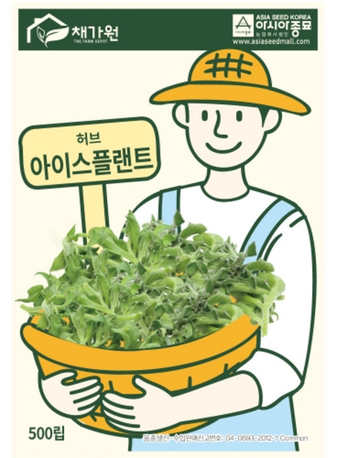 허브씨앗 얼음채소 아이스플랜트(500립), 1개