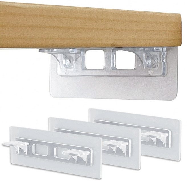 시바타 무타공 선반 고정 지지대 브라켓, 투명, 4개