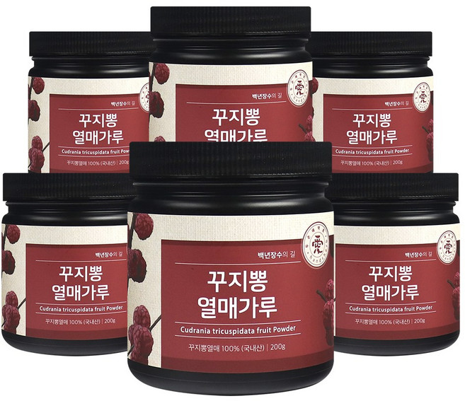 두손애약초 국산 꾸지뽕 구지뽕 구찌뽕 꾸찌뽕 나무 열매 가루 분말 200g, 6개
